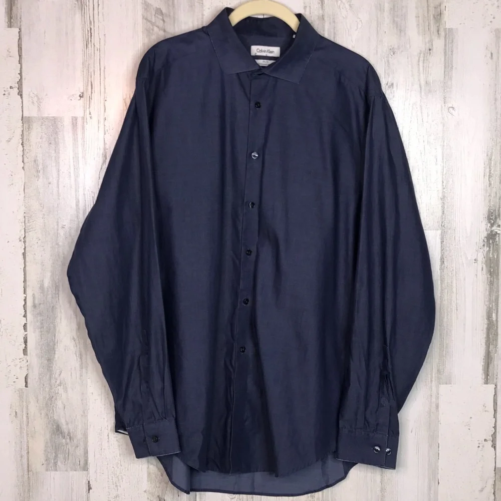 calvin klein non iron slim fit dress shirt Calvin Klein Men's Dress Shirt Slim Fit Non-Iron Herringbone